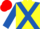 Silk - Yellow, Royal Blue cross belts and sleeves, Red cap