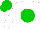 Silk - White, green spot, green cap