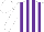 Silk - White, purple vertical stripes