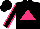 Silk - Black, hot pink triangle, hot pink seams on sleeves