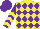 Silk - Yellow, purple diamonds, yellow chevrons on purple sleeves, purple cap