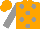 Silk - Orange, grey dots, grey sleeves, orange cap