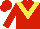 Silk - Red body, yellow chevron, red arms, red cap