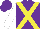 Silk - Purple, yellow cross sashes, white sleeves