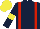 Silk - dark blue, red braces, yellow armlets, yellow cap