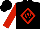 Silk - Black, red diamond frame 'w' 'red sleeves