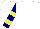 Silk - White, white 'hb' on navy and yellow flag, yellow hoops on navy slvs