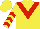 Silk - Yellow, red 'v', red chevrons on sleeves
