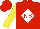 Silk - Red, red 'nb' on white diamond, yellow sleeves, red cap