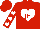 Silk - Red, 'jh' in white heart, white hearts on red sleeves, red cap