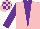 Silk - Pink, purple triangular panel, purple sleeves, pink and purple blocks on cap