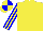 Silk - Yellow body, yellow arms, big-blue striped, yellow cap, big-blue quartered