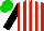 Silk - Red and white stripes, black sleeves, green cap