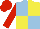 Silk - Soft blue body, yellow quartered, red arms, red cap