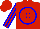 Silk - Red, blue circle with blue 'c', red and blue stripes on sleeves