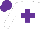 Silk - White body, purple saint's cross andre, white arms, purple cap