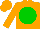 Silk - Orange body, green-light disc, orange arms, orange cap