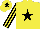 Silk - Yellow, black star, striped sleeves and star on cap