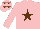 Silk - Pink, brown star and stars on cap