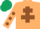 Silk - Beige, Brown Cross of Lorraine, Beige sleeves, Brown spots, Dark Green cap