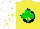 Silk - Bright yellow, green shamrock on black horseshoe, bright yellow stars on white sleeves, white cap