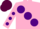 Silk - Pink, large Purple spots, Pink sleeves, Purple spots, Maroon cap