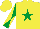 Silk - Yellow, emerald green star, emerald green and yellow diabolo on sleeves