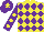 Silk - Yellow and purple diamonds, purple sleeves, yellow spots, purple cap, yellow star