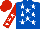 Silk - Royal blue, white stars, white stars on red sleeves, white star on red cap