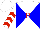 Silk - White & blue diagonal quarters, red 'p', red chevrons on white sleeves