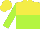 Silk - Yellow and lime green halved horizontally, lime green sleeves, yellow cap