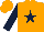 Silk - Orange, dark blue star and sleeves