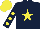 Silk - Dark blue, yellow star, dark blue sleeves, yellow spots, yellow cap