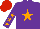 Silk - Purple, orange star, purple sleeves, orange stars, red cap