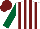 Silk - White and burgundy stripes, dark green sleeves, burgundy cap