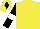 Silk - Yellow, black sleeves, white armlets, yellow cap, black diamond