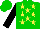 Silk - Green, yellow stars with black sleeves