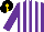 Silk - Purple and White stripes, Black cap, Gold tassel