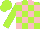 Silk - Lime green and pink blocks, lime green sleeves