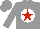 Silk - grey, red star, white ball