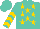 Silk - Turquoise, gold stars, gold chevrons on sleeves
