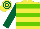 Silk - Yellow body, light green hooped, dark green arms, yellow cap, dark green hooped