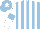 Silk - Light blue and white stripes, white sleeves, light blue armlets, light blue cap, white star