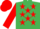 Silk - Emerald Green, Red stars, sleeves and cap