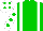 Silk - Green, white braces, green dots on white sleeves, green dots on white cap