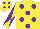 Silk - Yellow, purple spots, yellow arms, purple diabolo, yellow cap, purple spots