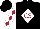 Silk - Black, maroon 'cs' in white diamond, maroon diamond stripe on white sleeves
