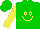 Silk - Green, yellow smiley face, yellow sleeves