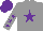 Silk - Grey, purple star, grey sleeves, purple stars, purple  cap