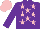 Silk - Purple, pink stars, pink cap